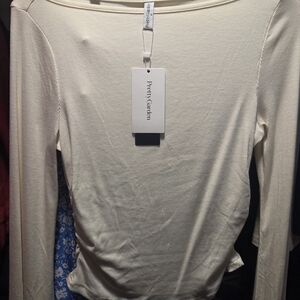 PRETTYGARDEN Women's Cream Long Sleeve Top